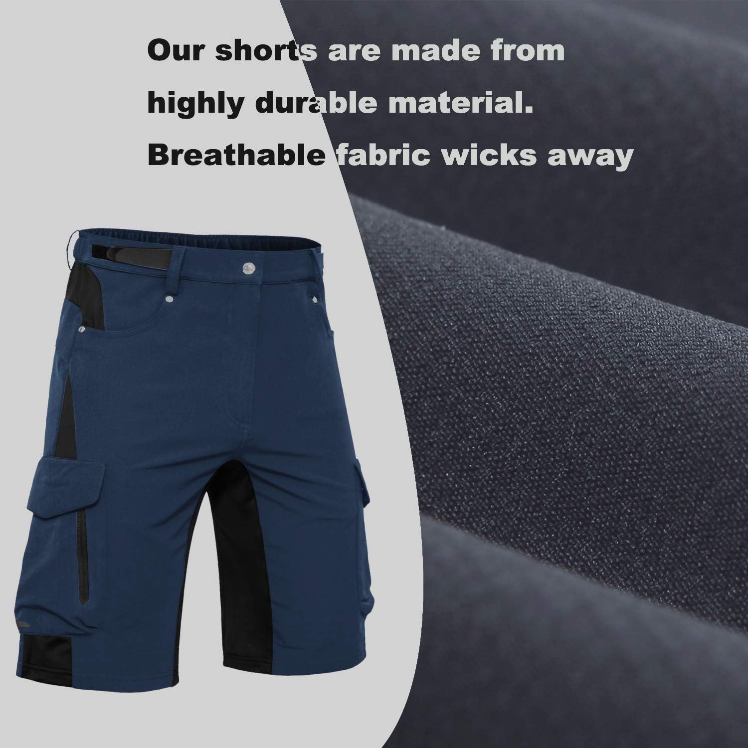 Ally Mens Mountain Bike Shorts Padded MTB Shorts Baggy Cycling Bicycle Bike Shorts with Padding Wear Relaxed Loose-fit : Sports & Outdoors