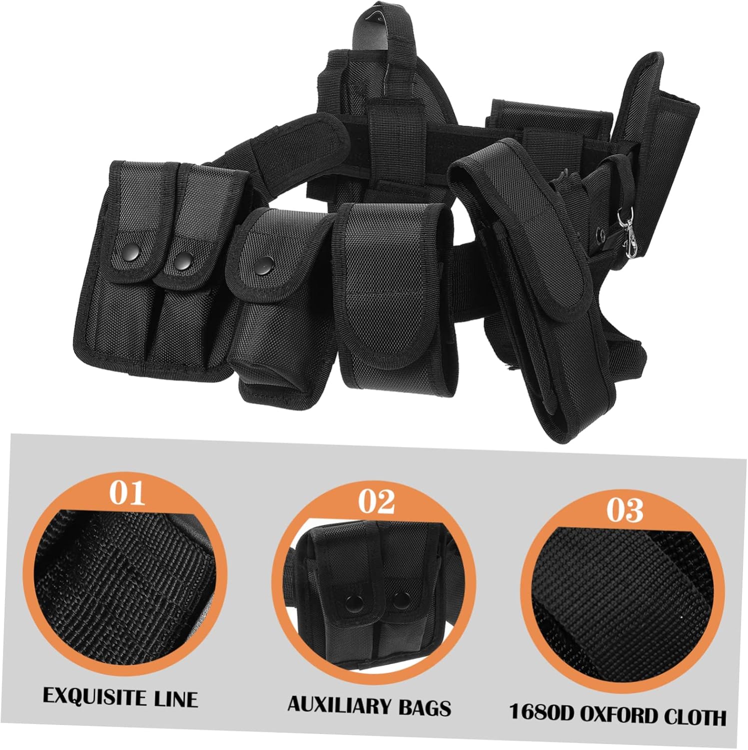 Professional Utility Belt Multi-function Duty Belt Pockets Tactical for Men Oxford Cloth Comfortable