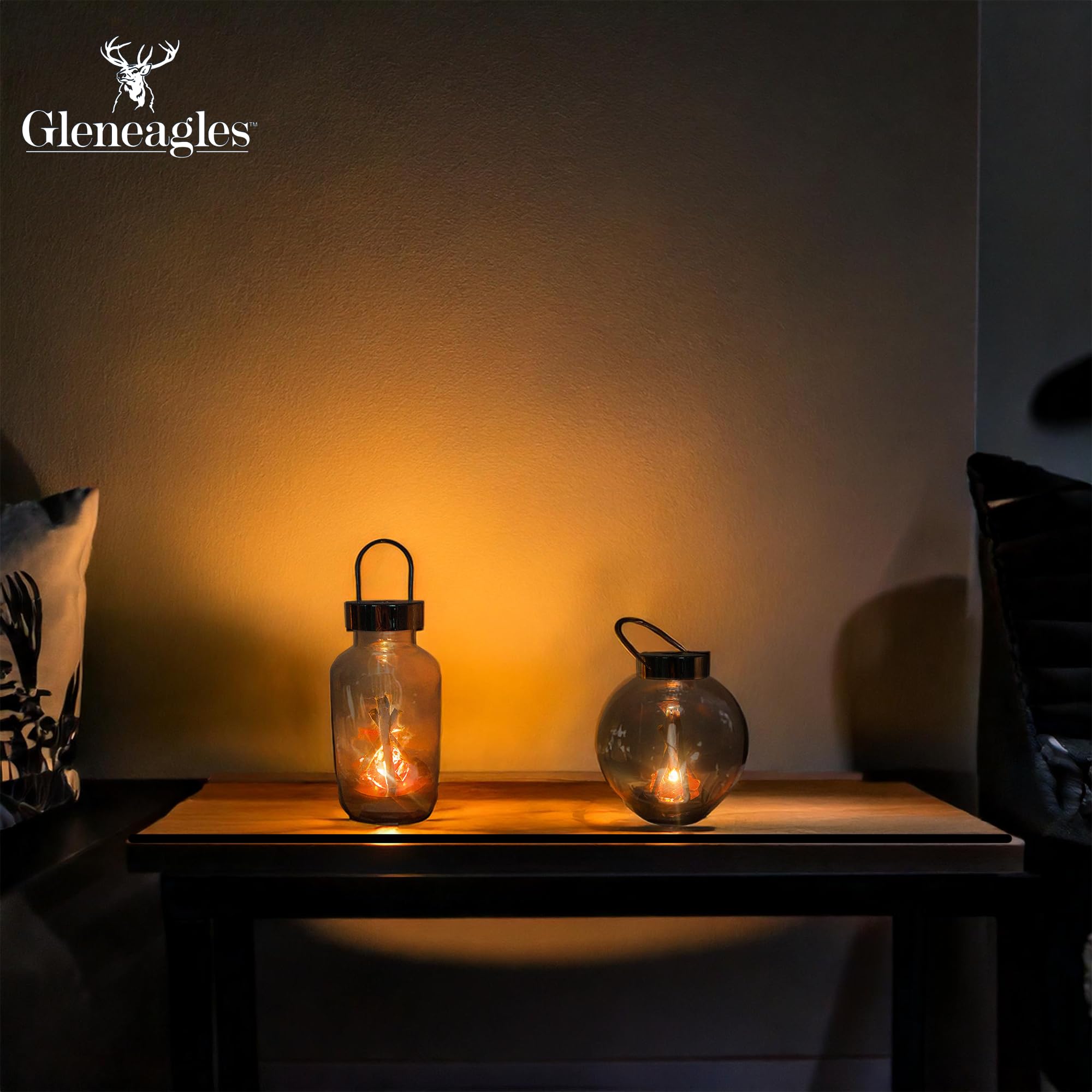 Cello Gleneagles Campfire LED Round Lantern, USB Powered, Realistic Flame Effect, Flameless Decoration Light - Image 2