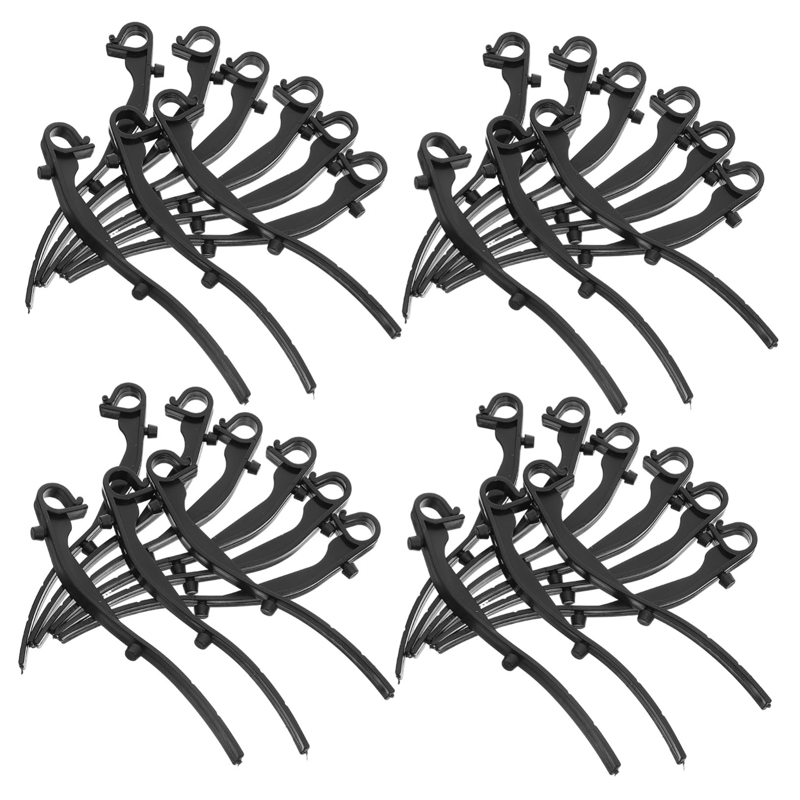 Fixation de filtres anti-feuilles avec clips noirs pour gouttières et attaches en plastique