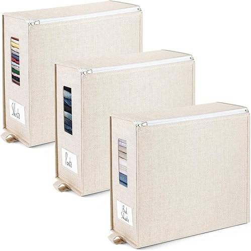 Homaisson Paquete de 5 organizadores y almacenamiento de sábanas, organizadores plegables para armario de lino, contenedores de almacenamiento de