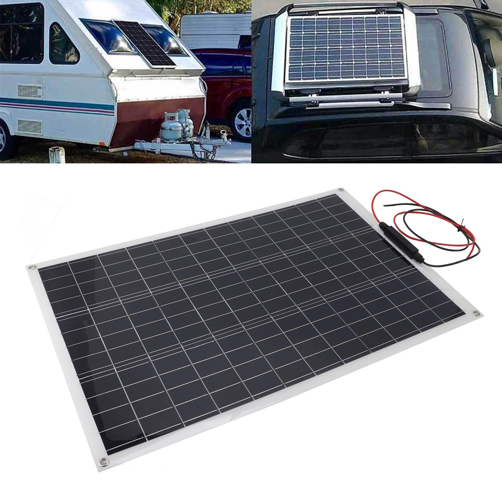 Yctze Kit de Panel Solar de 300 W, Kit de Panel Solar Monocristalino de 300 W con Controlador y Batería de 18 V, Energía y Eólica para Camping RV