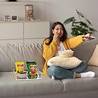 Vista 4 de NIUBEE Bandeja transparente para servir de 12 x 12 pulgadas -A prueba de derrames- Bandeja organizadora decorativa de acrílico para otomana mesa