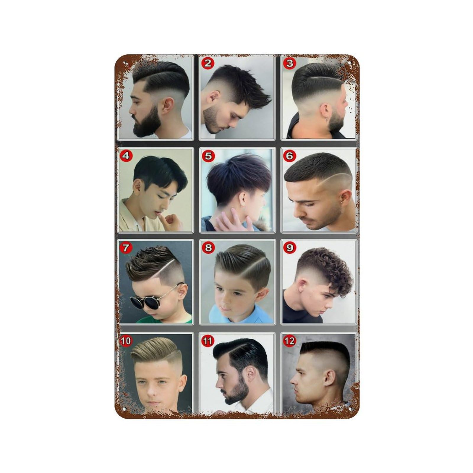 xiaoxiaoshen Barber Shop Fashion Hairstyle (17) Wall Decor Art Metal Tin Poster Modern Home Decor Art Home Bar Shop Decorations Vintage Sign 30x20cm