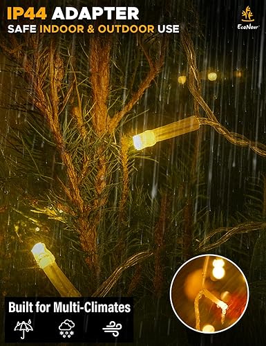 Miniatura 5 de EcoNour Luces de carámbano para exteriores  240 luces LED de Navidad para exteriores con 8 modos, cadena de luz conectable con temporizador, función
