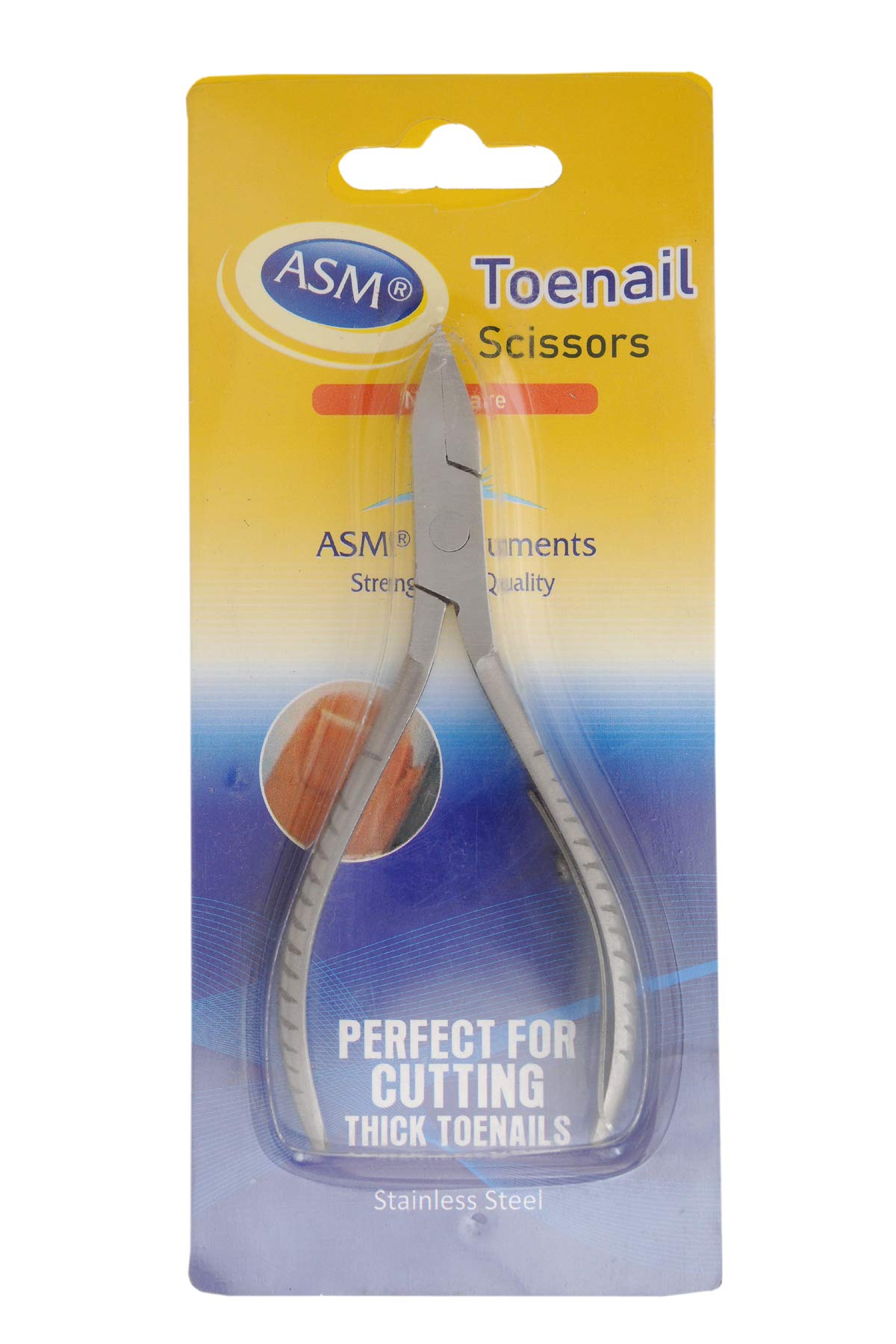 ASM® Toenail Clippers Nippers Nail Cutter - Heavy Duty Pedicure Manicure Set for Ingrown Toenails Fingernails Nail Clippers 4.75” Toe Nail Clippers for Thick Nails Set for Men & Women Nail Care