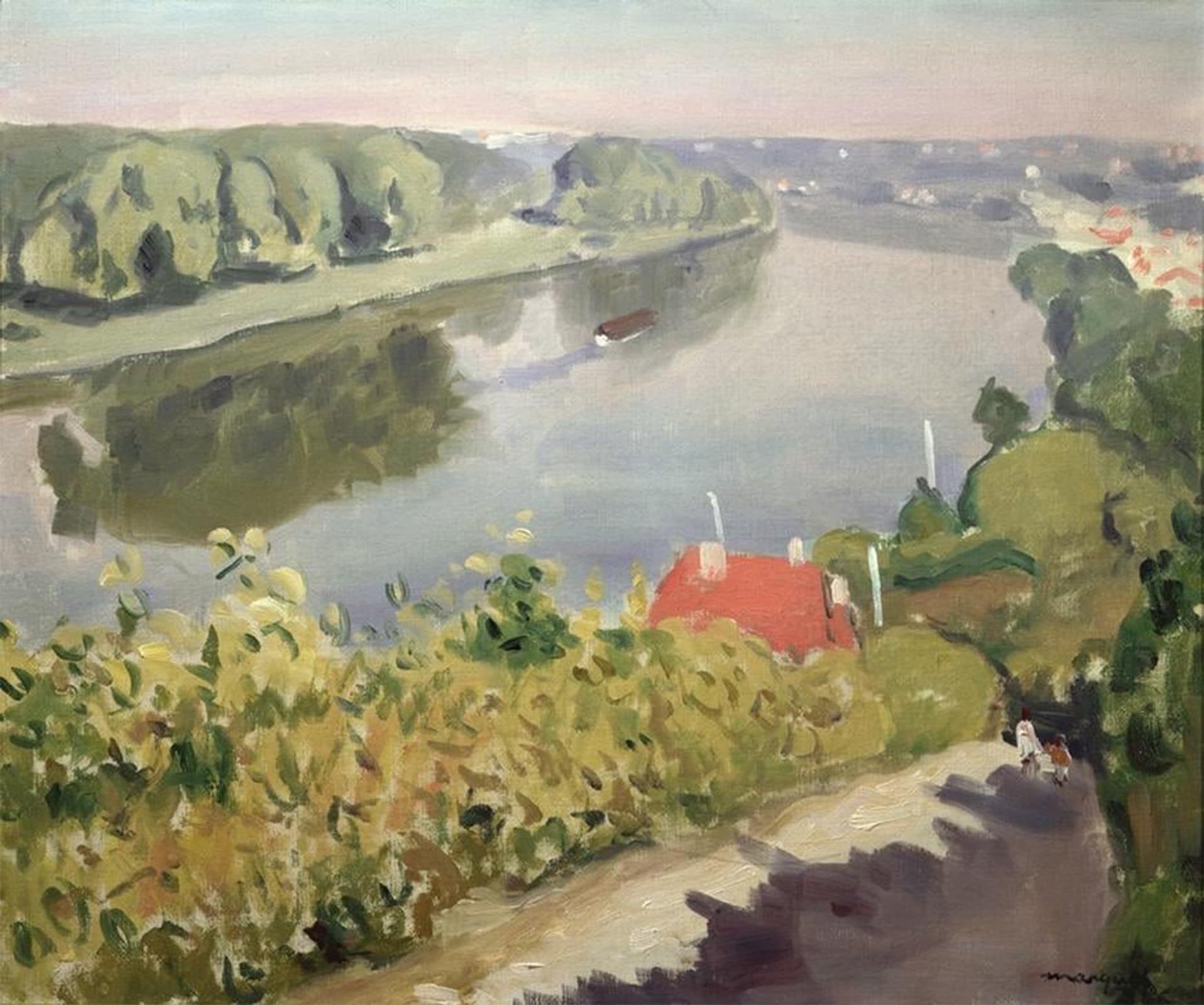 Pintura mural El Sena en Herblay lienzo premium Albert Marquet decorativo 5