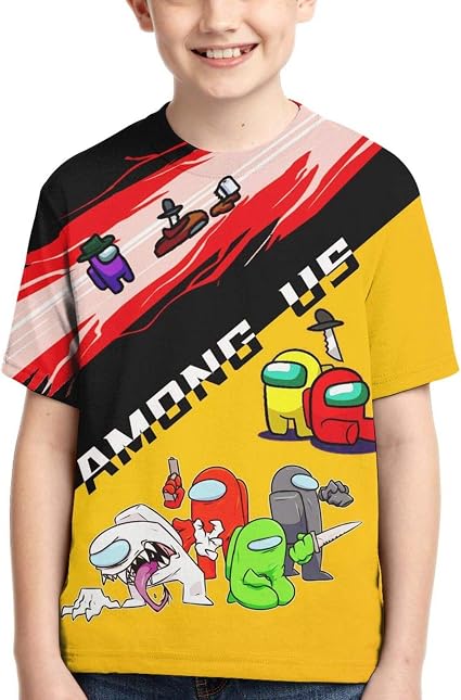 Yudy Among Us Empalme Dibujos Animados Manga Corta Impresión Colorida  Gráfica Camisetas Para Niños y Niñas Adolescentes, L, Negro : Ropa, Zapatos  y Joyería - Amazon.com