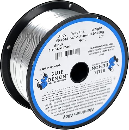 Miniatura 14 de Blue Demon ER4043 x 0.030 x 1 libra x 10 unidades de alambre de soldadura de aluminio de uso general MIG/GMAW, todas las posiciones con aditivos
