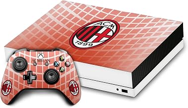 Head Case Designs Officially Licensed AC Milan Away 2020/21 Crest Kit Vinyl Sticker Gaming Skin Decal Cover Compatible with Xbox One X Console and Controller Bundle