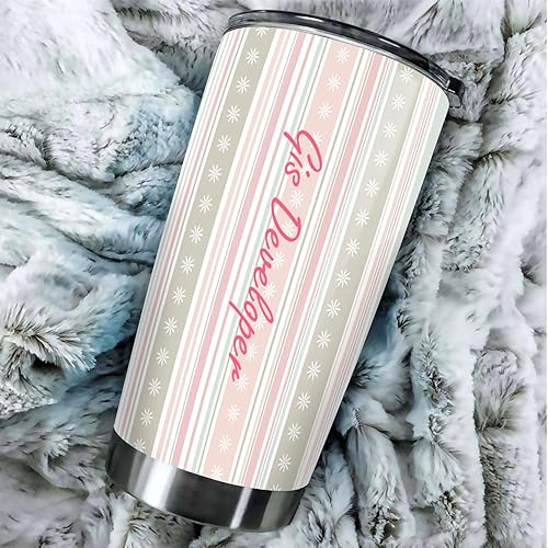 Miniatura 3 de MEDROC Vaso de acero inoxidable de 20 onzas con texto en inglés "Thank You For Being Awesome Gis Developer", regalos de agradecimiento para