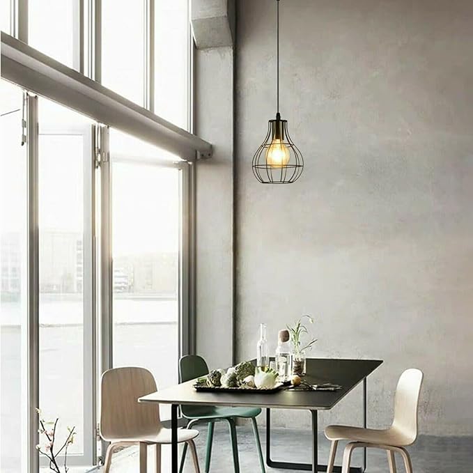 Generic Vintage industriële hanger plafondlamp schaduw geometrische vorm lamp draad kooi voor thuis, feest, winkels en etc. photo 3