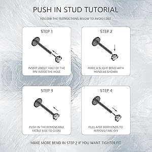 Take Out Threadless How To Insert A Labret Nose Stud AccGin 20G - Main Image