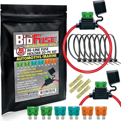 Miniatura 8 de Portafusibles en línea ATO estándar 10 AWG Kit de 30 piezas 2 soportes impermeables, fusibles (2 cada uno) 10A 15A 20A 25A 30A 35A 40A, 4 conectores