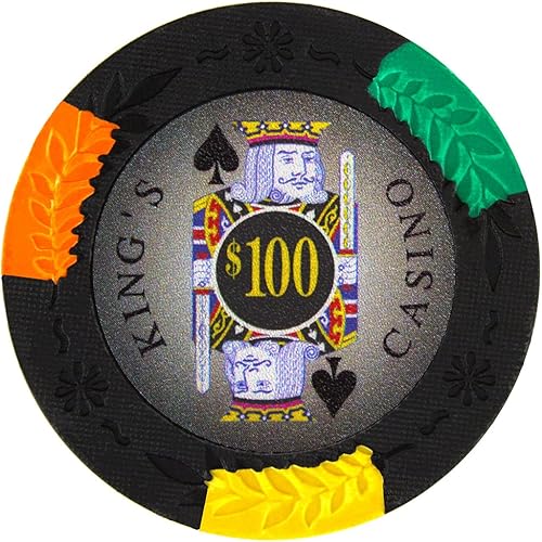Vista 30 de Brybelly King's Casino Premium - Fichas de póquer de 0.49 oz, compuesto de arcilla pesada – Paquete de 50 $10 azul