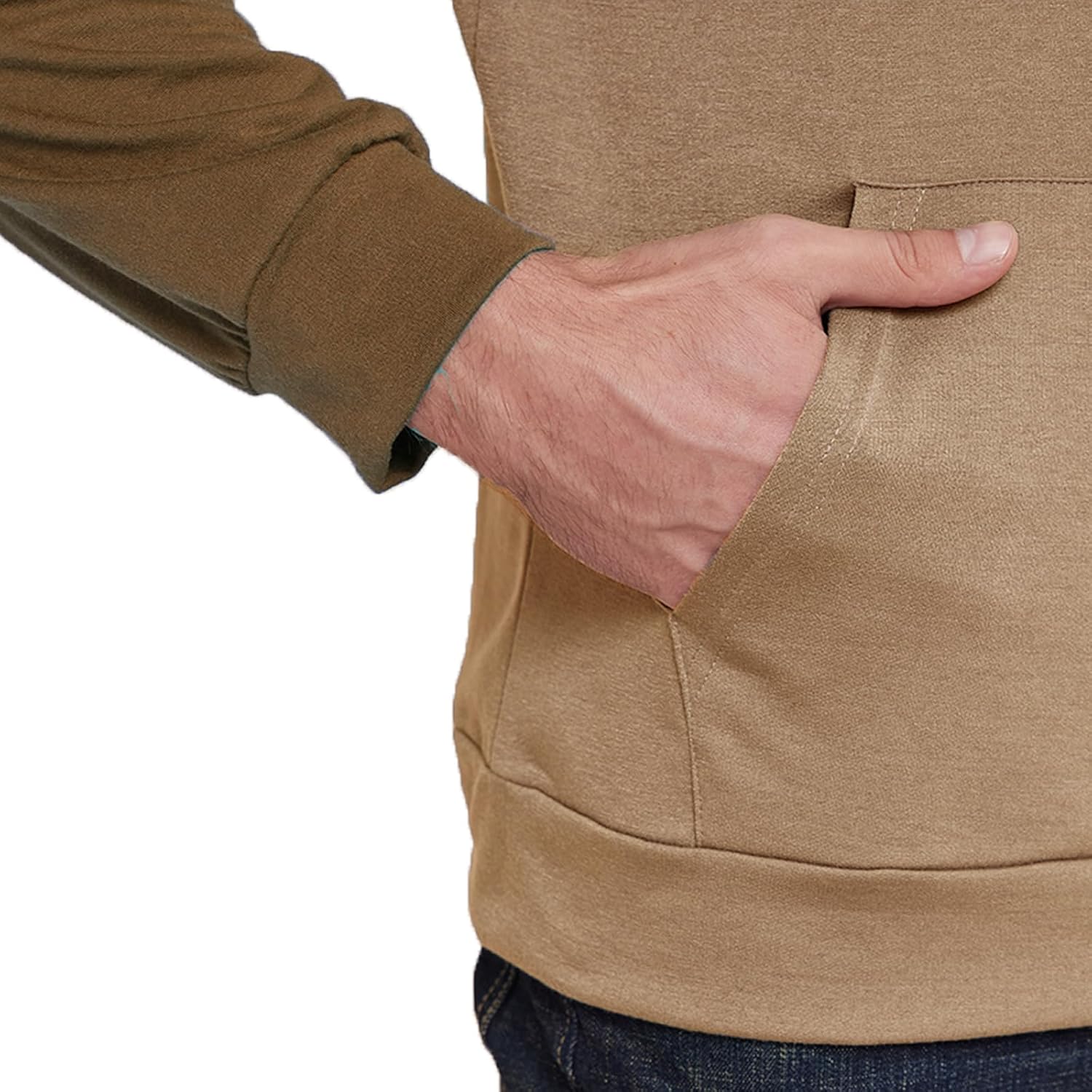 H HYFOL Men's Sweatshirt USA FLAG Patriotic Graphic Polyester Hoodies for Men Pocket Raglan Long Sleeve Sweatshirts - Image 4