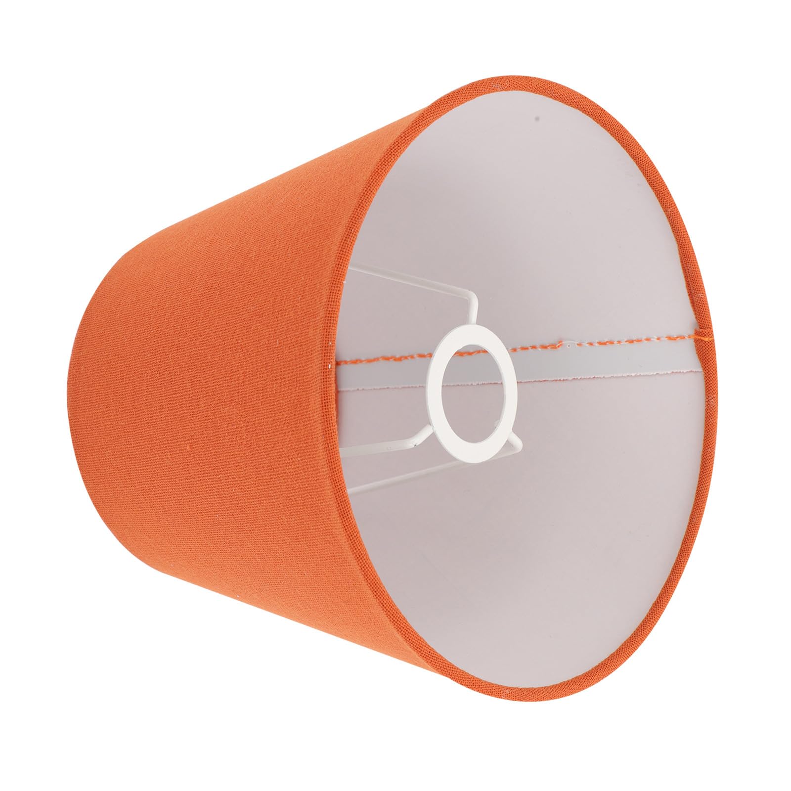 Pantalla naranja de tela y hierro con casquillo E14, pantalla de lámpara de mesa multifuncional para sala de estar personal e iluminación de escritorio
