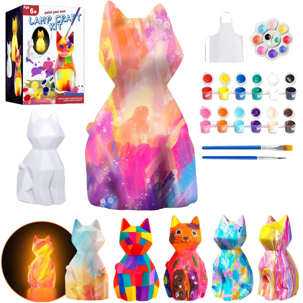 Amazon.co.jp: Cninyck 描ける 猫ランプ 手作りキット DIY 工作キット