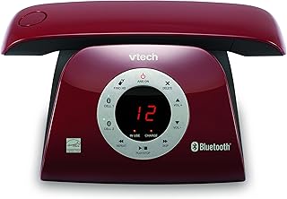 VTECH VS122-16 Retro-Design DECT 6.0 Cordless Phone: Bluetooth Connect to Cell, Call Blocker, Answering System, Full-Duplex Speakerphone, Up to 1000 Phonebook Contacts & 1000 Call Block Entries