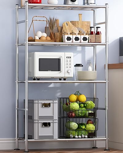 Miniatura 8 de Estantes de almacenamiento - Organizador de estantes de 5 niveles, estantería de garaje resistente con patas niveladoras, organizador de estantes de