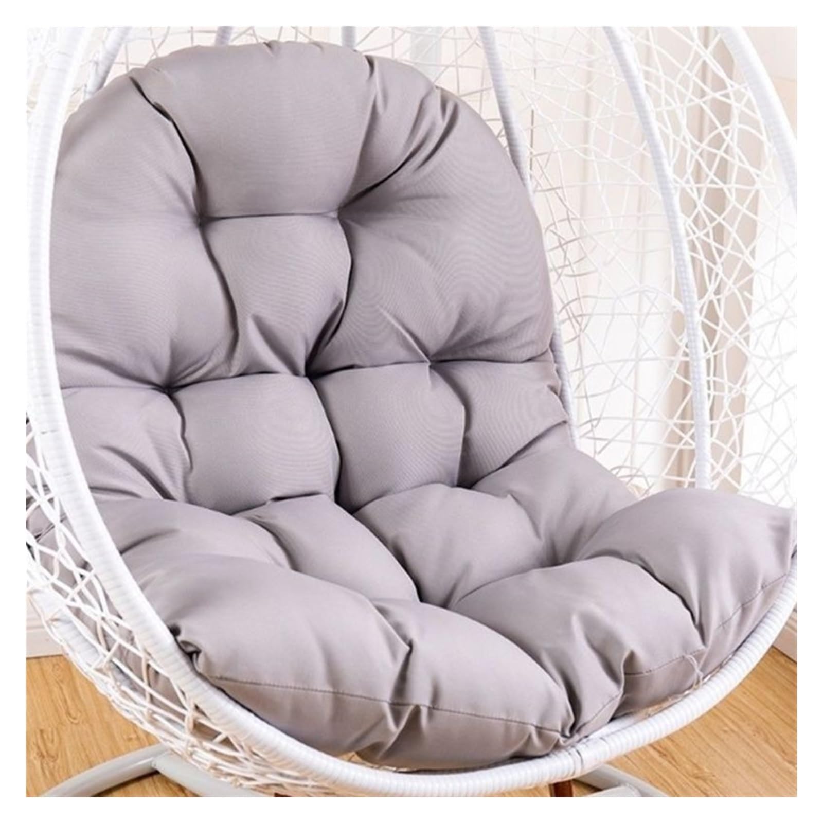GHHZML Egg Chair Cushion Outdoor Swing Egg Chair Cushion Hanging Basket Seat Indoor Rocking Pad(Light Grey)