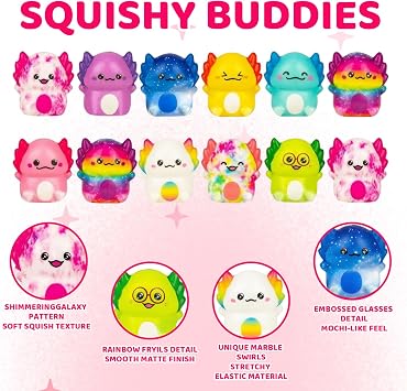 12Pcs Axolotl, Mini Axolotl, Stress Relief, Focus Enhancement Tool for Classroom and Office Use, Anxiety Management Solution