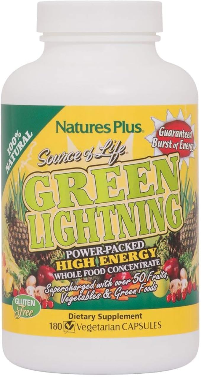 NaturesPlus Source of Life Green Lightning 180 Vegetarian Capsules