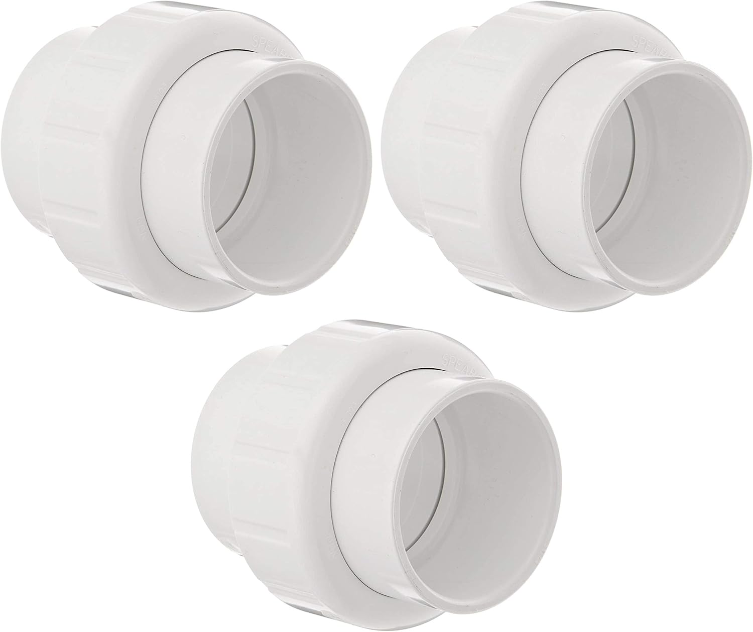 Spears 497 Series PVC Pipe Fitting, Union with EPDM O-Ring, Schedule 40, 1 Socket Pack of 3