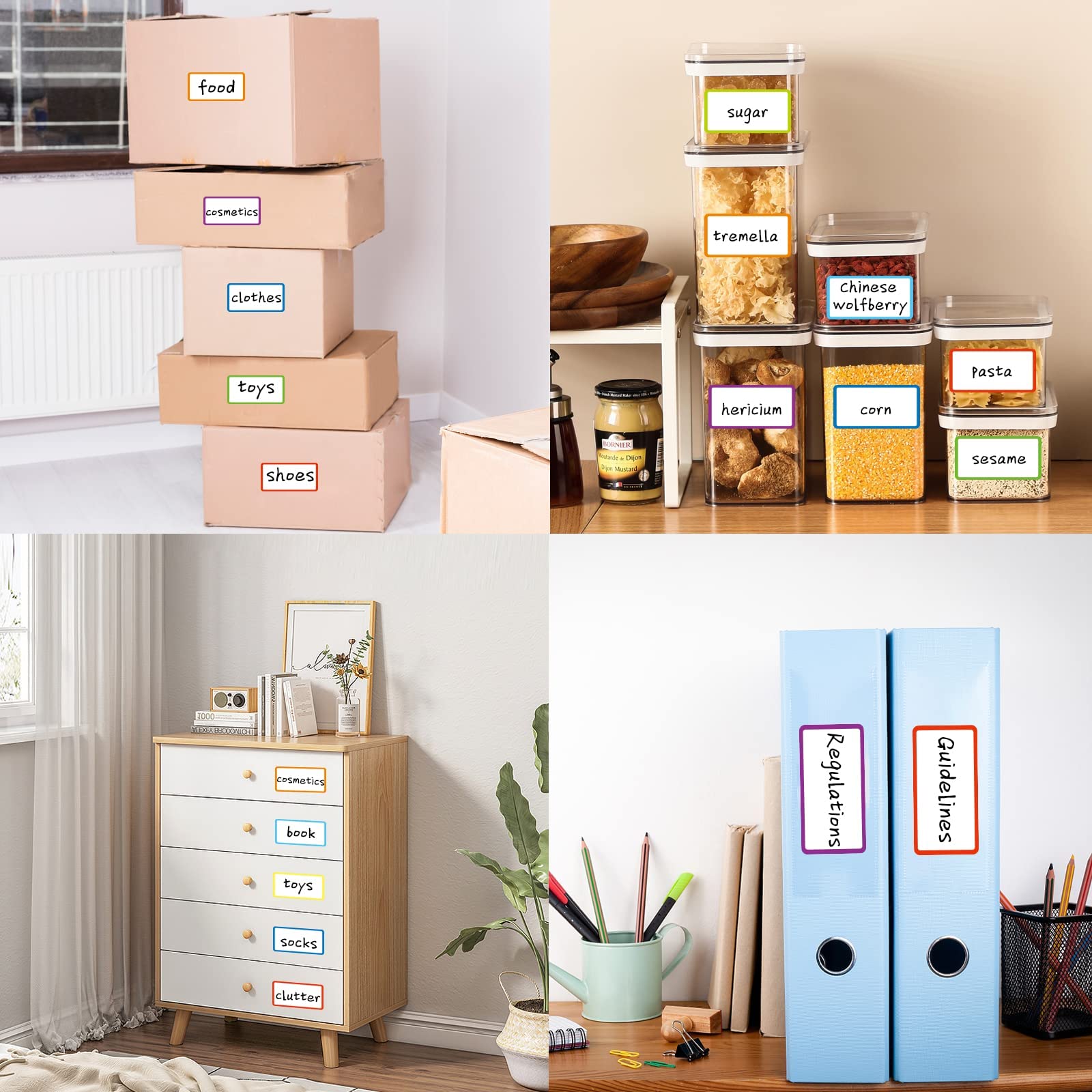 SVNOOC wiederverwendbare trockene Erase Etiketten Haftnotizen für Büro Schule Küchenbedarf Allzwecketiketten, abnehmbar, umschreibbar und waschbar (24pcs)