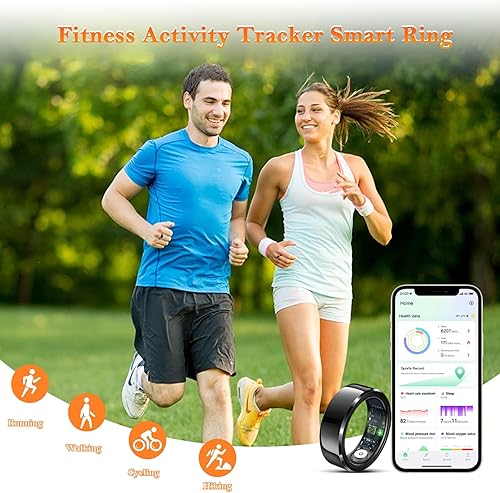 Miniatura 3 de Delcast Anillo inteligente para mujeres y hombres, rastreador de actividad física con seguimiento del sueño, frecuencia cardíaca, oxígeno en sangre,