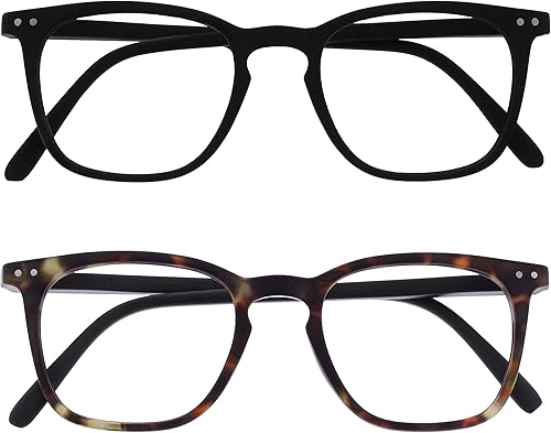 OPULIZE Bex - Paquete de 2 lentes de lectura para hombre, estilo de diseñador grande RR64