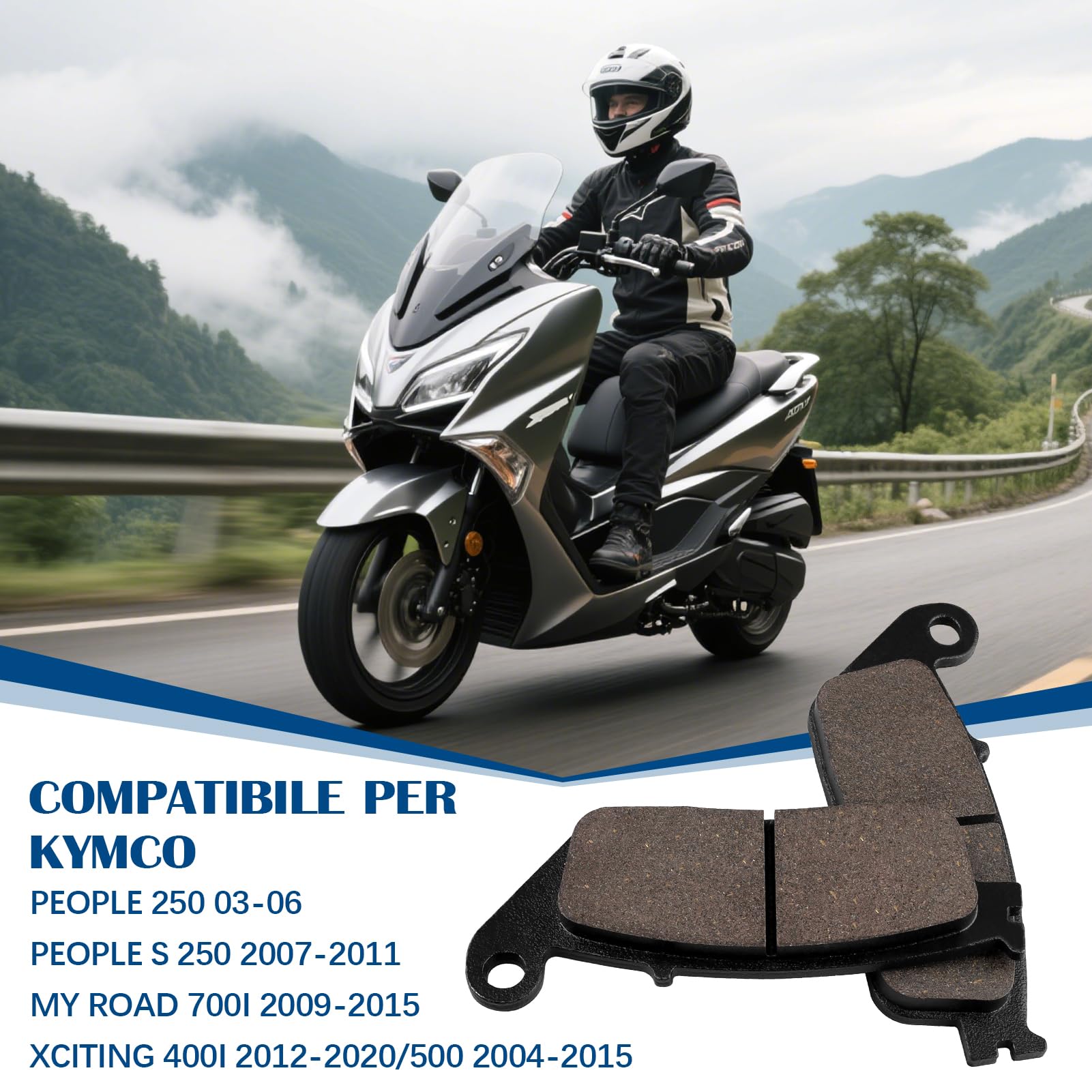 Bremsbeläge Hinten Brembo Für Kymco People GTI 200, S 200/250 – Carbon Keramik, Art. 07069