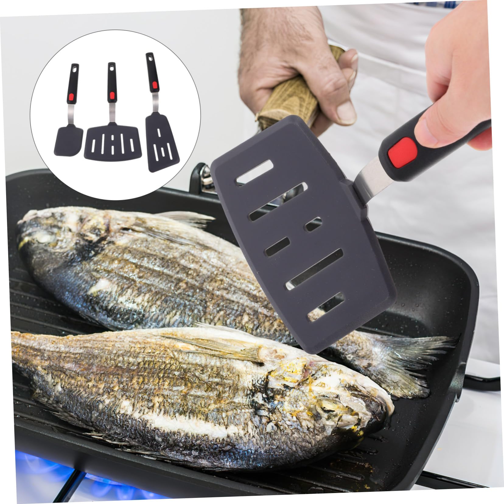 Garneck Juego de 3 Espátulas de Silicona Antiadherente para Cocina Resistente al Calor