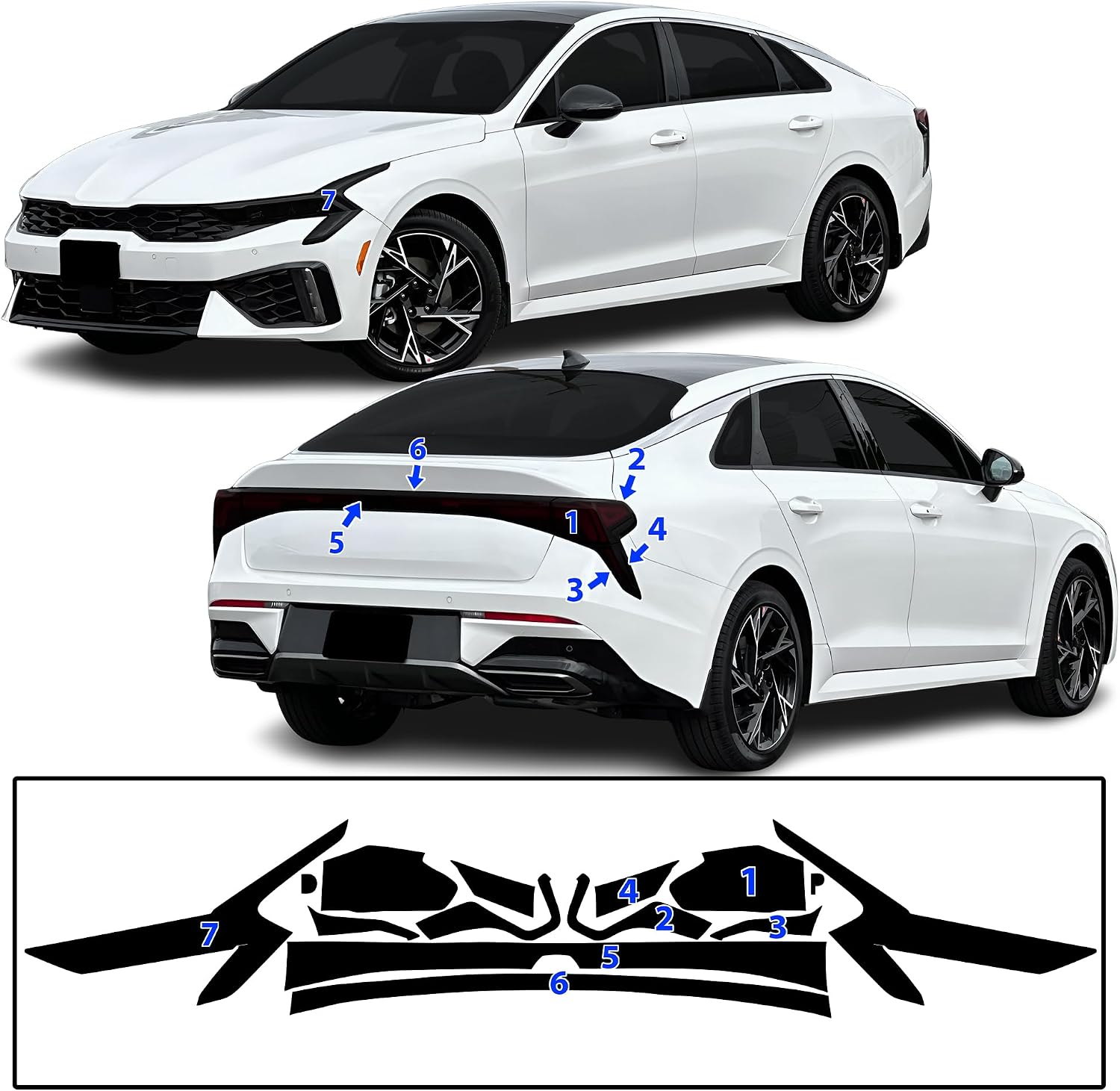 BOGAR TECH DESIGNS Precut for KIA K5 2025-2026 Full Headlight Taillight Tint Kit, Dark Smoke