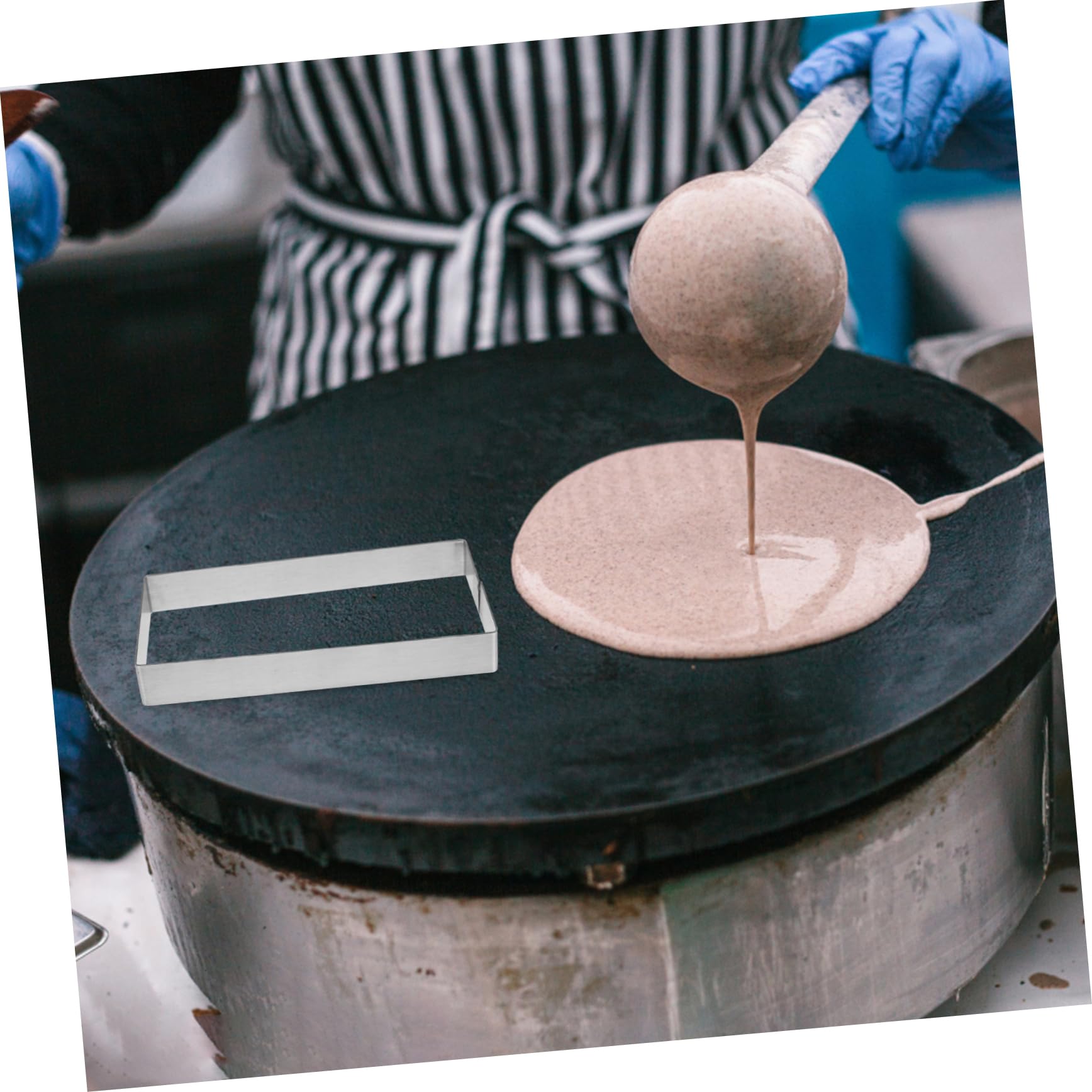 GRIRIW Rectangle Stainless Steel Mousse Ring Non Stick Baking Mold for Mousse Tart and Pancakes for DIY Desserts and Pastries High Baking Supply