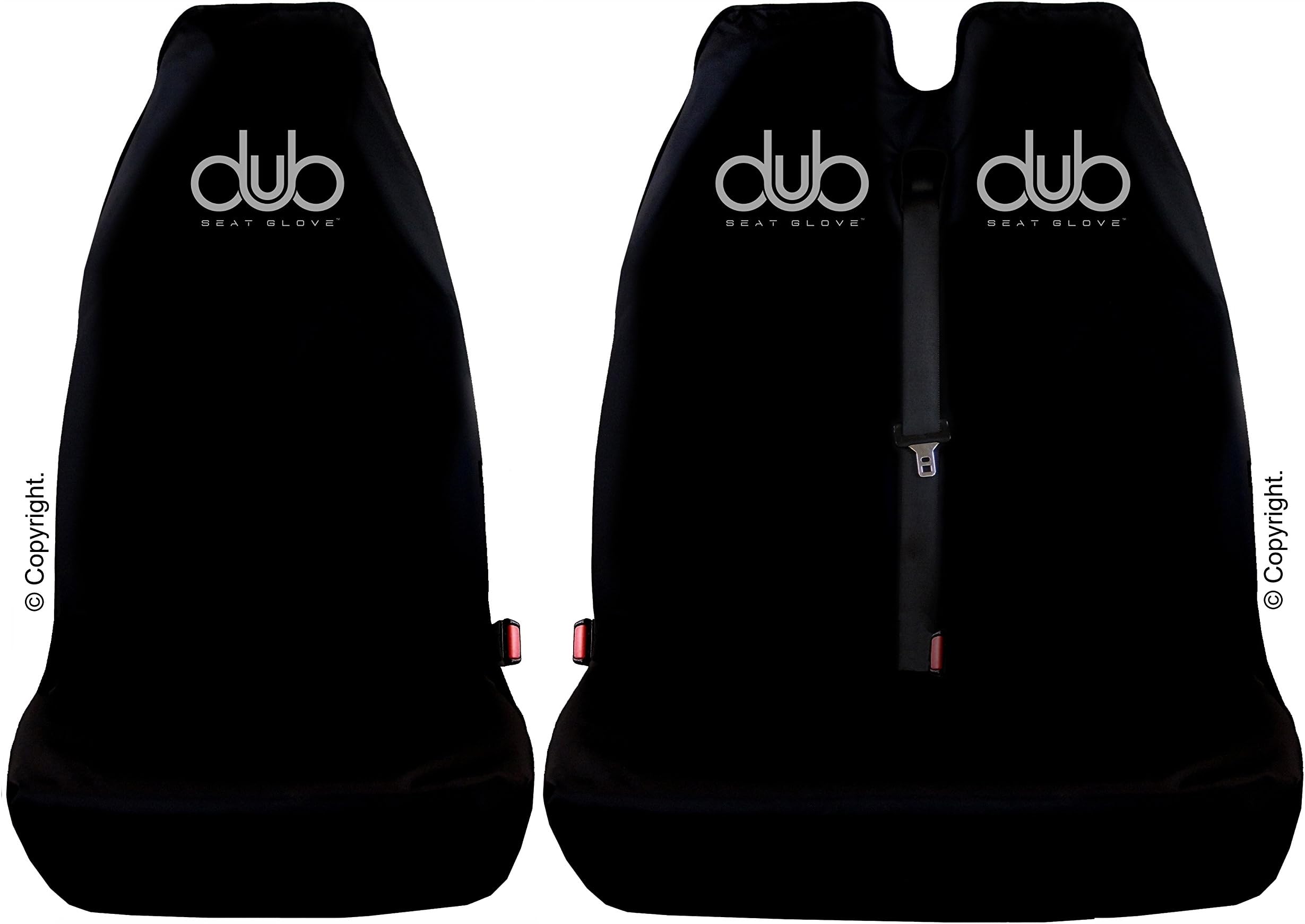 DUB SEAT GLOVE Genuine FRONT Single and Twin Protective Seat Covers in Black (T6 TRANSPORTER Compatible).