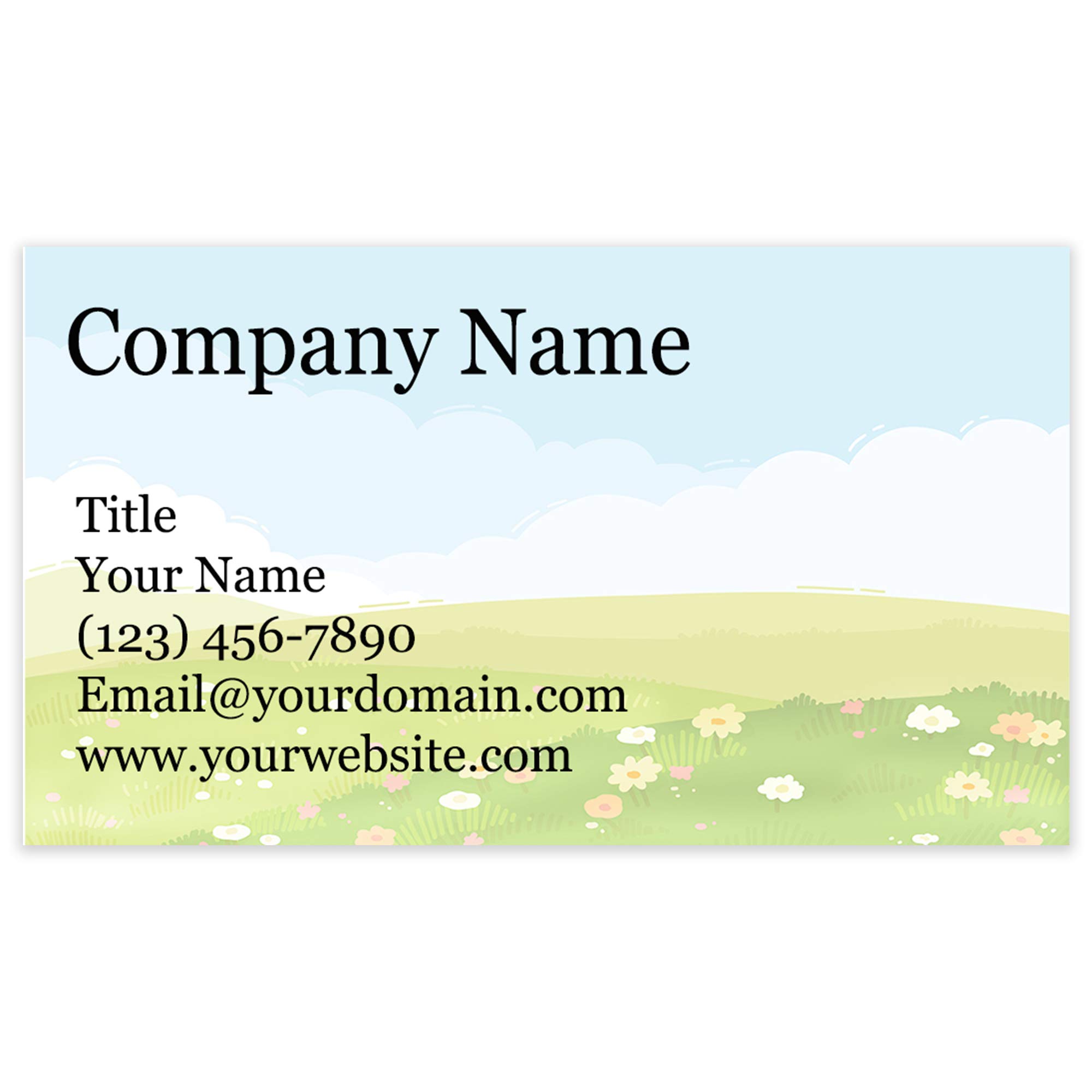 Personalized Floral Design Business Cards 3.5" x 2" - Recycled or Matte Card Stock - 100% Made in the U.S.A. - Over 20 Floral Designs! (Cloudy Day)