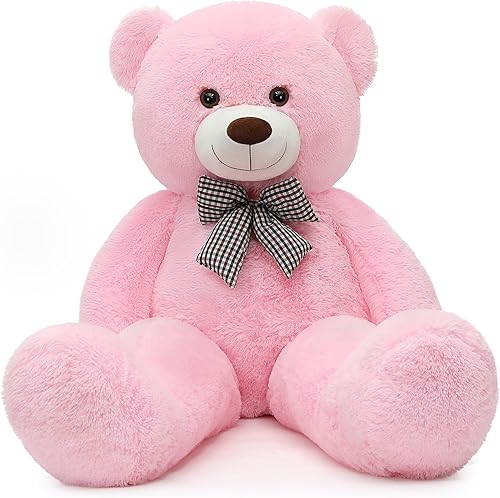 Miniatura 7 de MorisMos Oso de peluche gigante morado, juguete de peluche para novias, niños, para Navidad, día de San Valentín, cumpleaños (rosa, 47 pulgadas)