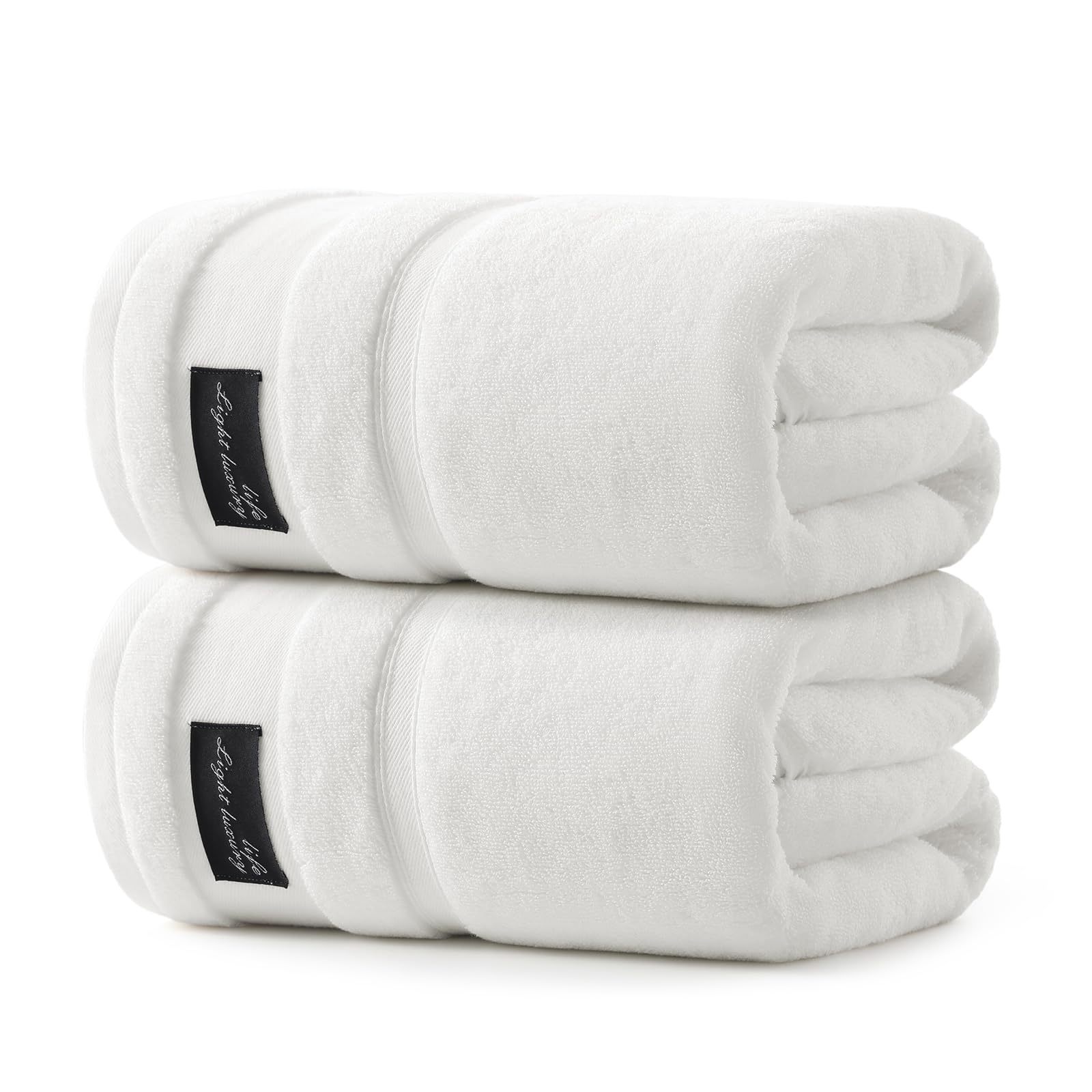 REDKISS Large Bath Towels Set 2 Piece 100 Cotton 31x63 in Heavyweight 760G Highly Absorbent Quick Dry Super