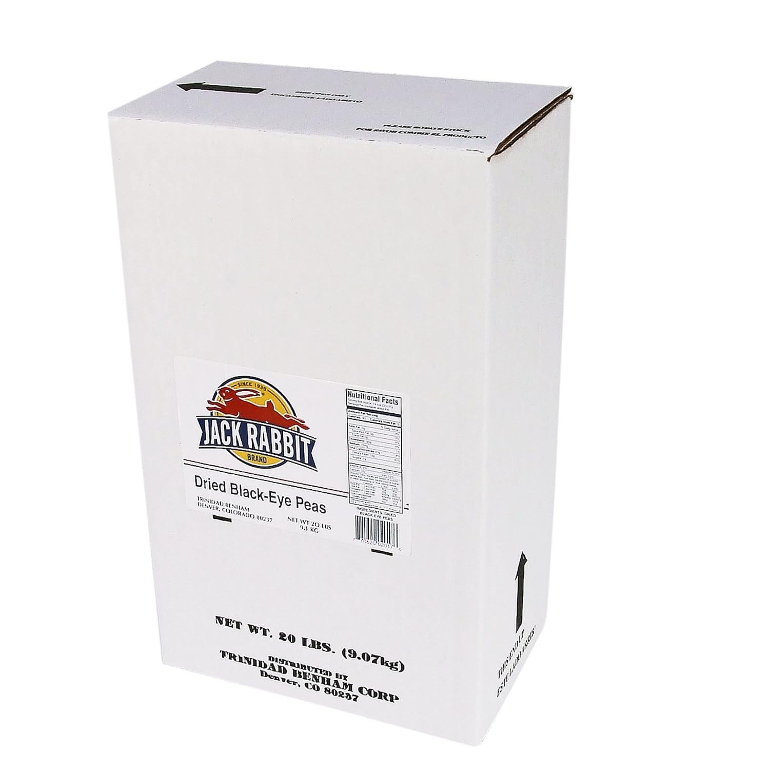 Jack Rabbit Dried Black Eye Beans, 20 lbs Box