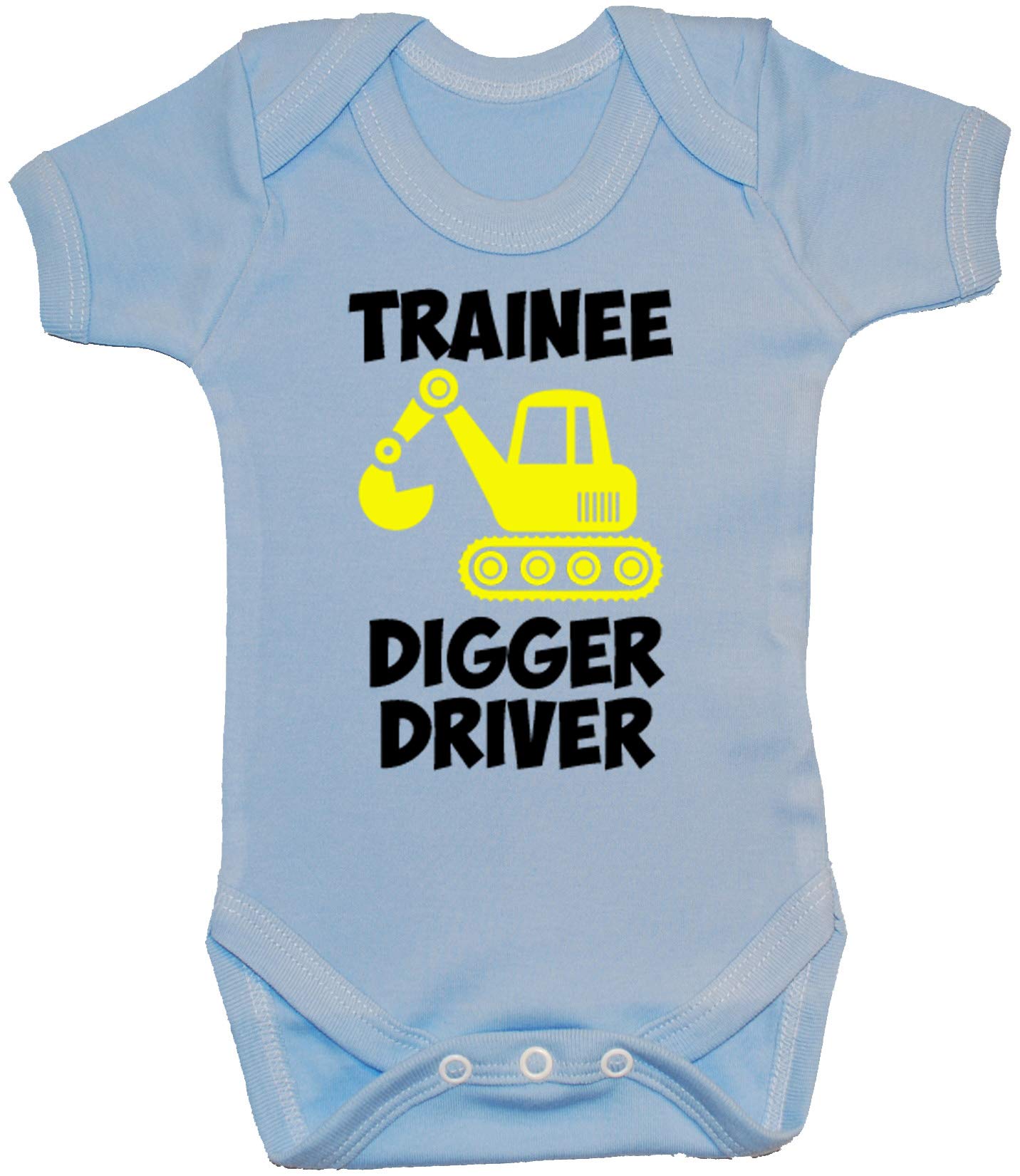 Acce Products Blue Trainee Digger Driver Baby Bodysuit/Romper - 0-3 Months