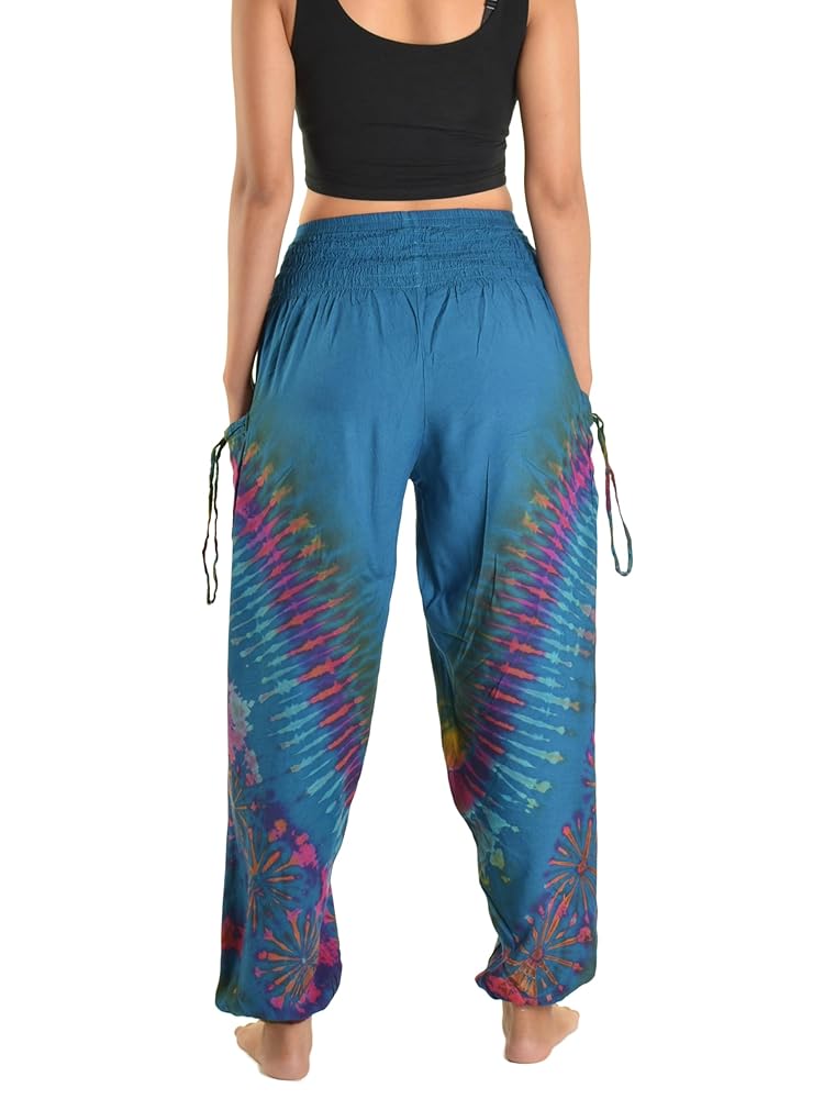 【COLOR iN ID】Lati Hippie Overfit Pants Colorful Flower Power Pants Vintage Hippy Print Casual Wide