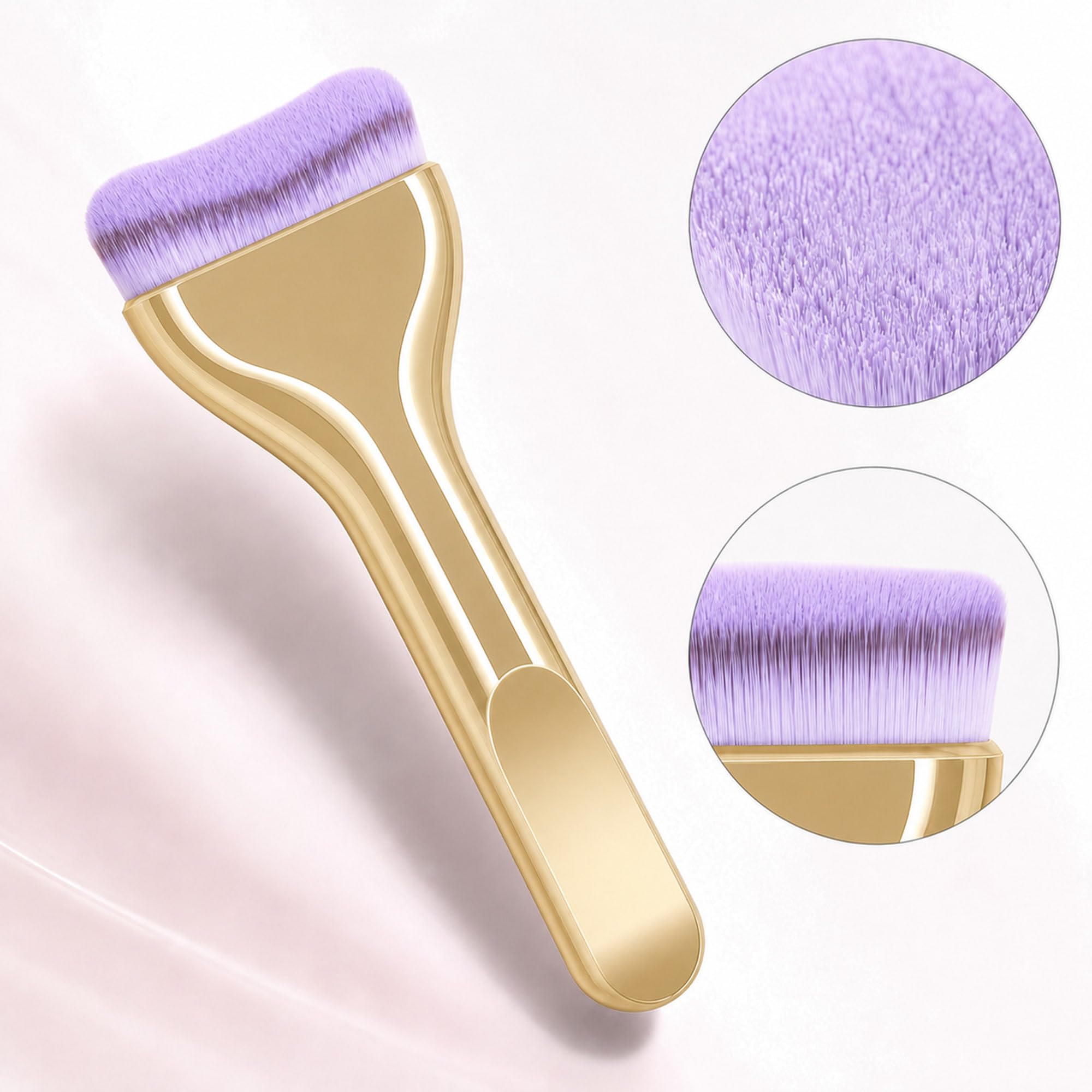 Brocha Facial Dorada con Cerdas Suaves para Base y Mascarillas Spa - imagen 2