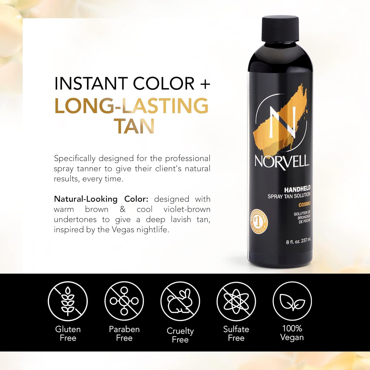 Spray Tan Solution, Cosmo, Blend of Warm Brown & Cool VioletBrown