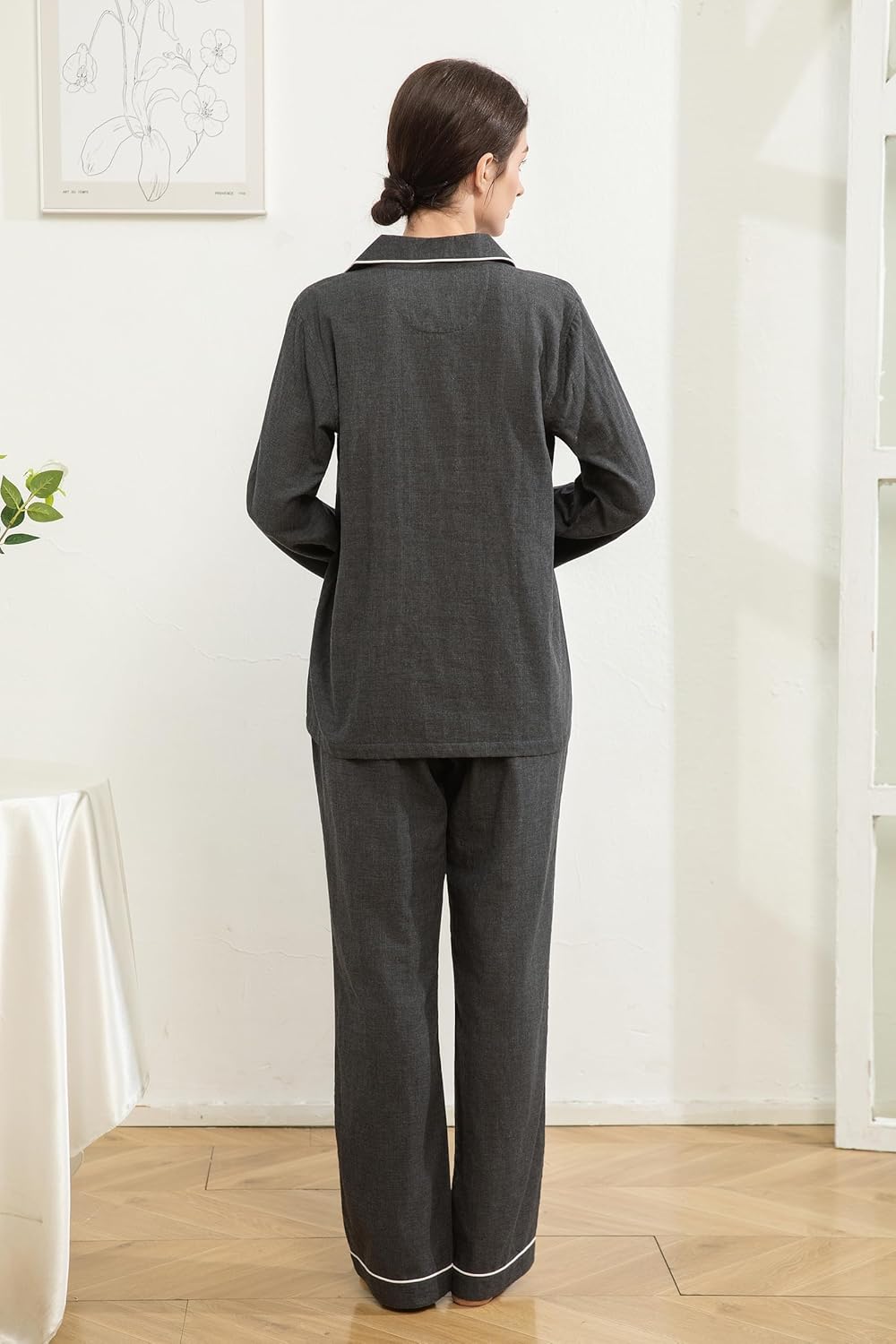 Women Pajama Sets, 2 Piece 100% Cotton Pajamas Set, Double Gauze Superior Comfort Feel, Long Sleeve Sleepwear - Image 2