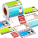 Outus 500 Pieces Christmas Tags Self Adhesive Gift Tags for Xmas Presents Christmas Name Labels Stickers for Wrapping Paper Festival Birthday Holiday Decor(Classic Style,2.95 x 1.6 Inch)