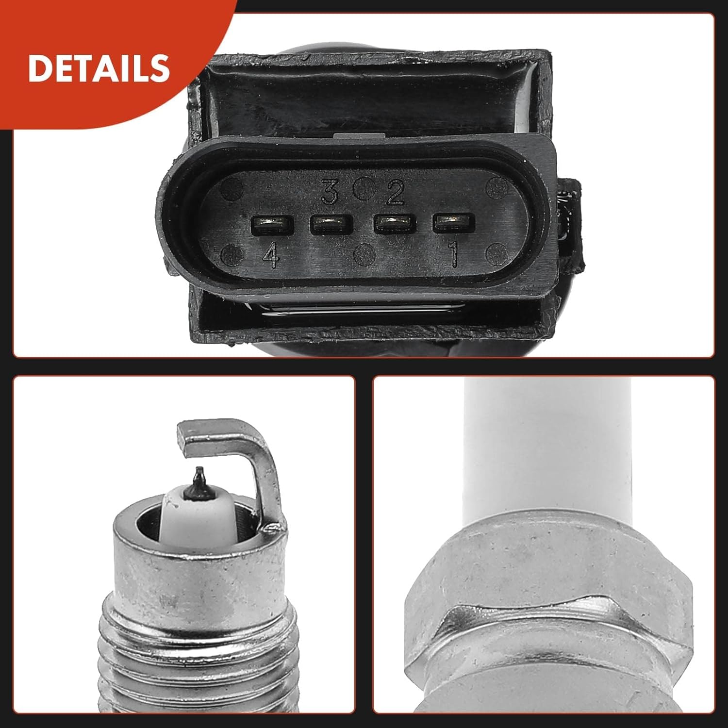 A-Premium Set of 6 Ignition Coil Pack and Iridium Spark Plugs Compatible with Volkswagen Passat 2009-2010, Passat 2012-2018, Atlas 2018-2019, CC 2009-2016 & Audi Q7
