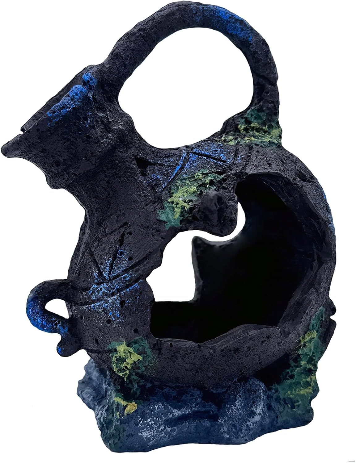 Aquarium Decoration - Fish Tank Cave Decoration Accessories Resin Classical Ceramic Jar Ornaments Betta Fish, Shrimp, Cichlid Rest, Entertainment, and Breeding Spacious Hide and Play Place
