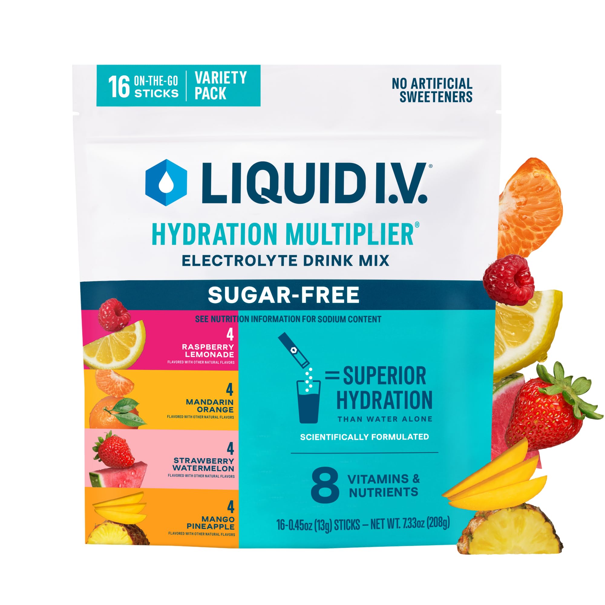 Liquid I.V. Sugar Free Electrolyte Packets, Classic Variety Pack, 16 Count — Amazon image 10