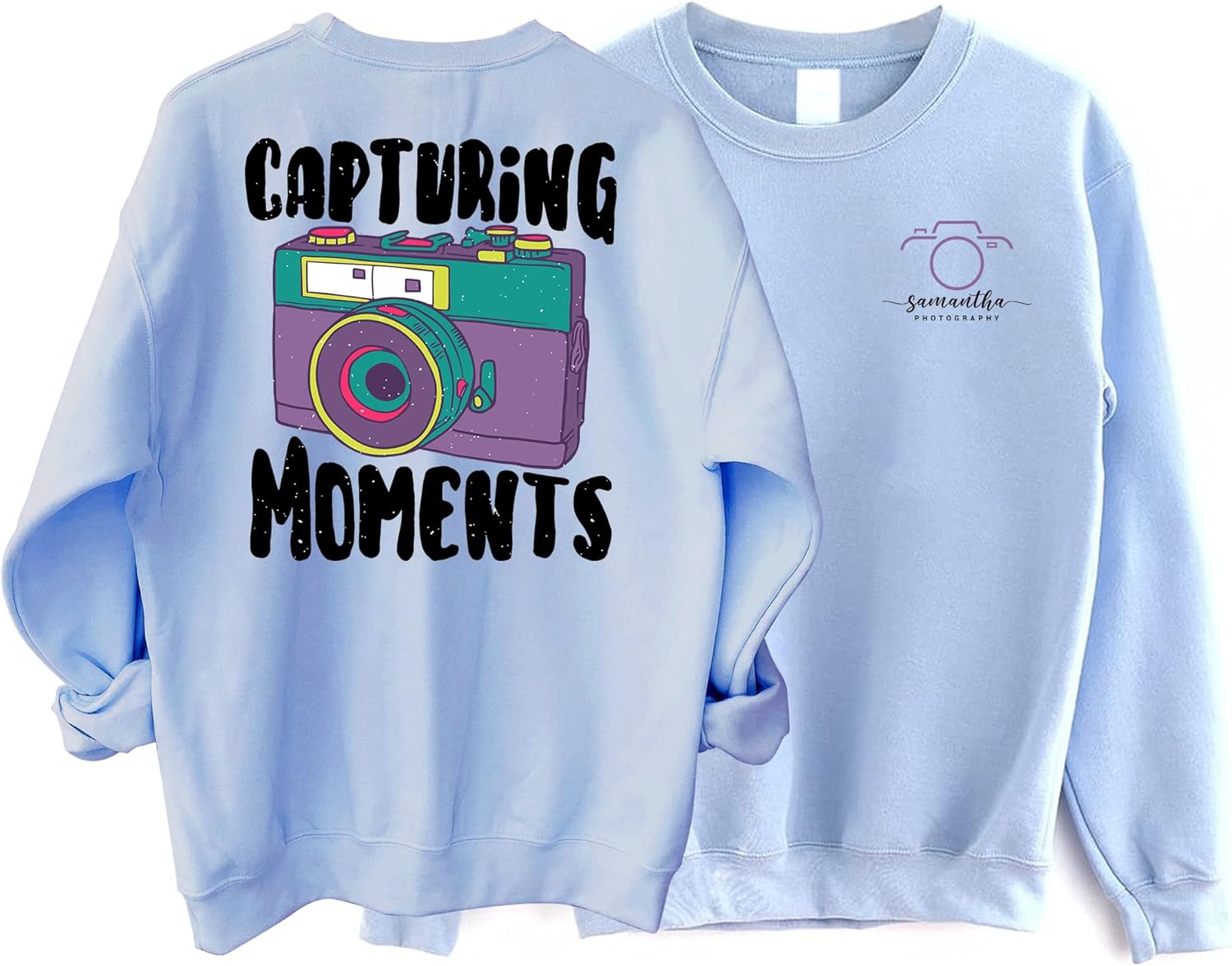 SPYRAMID Capturing Moments Sweatshirt - Custom Name Camera Sweater, Photographer Sweatshirt, Photography Lover Sweatshirt